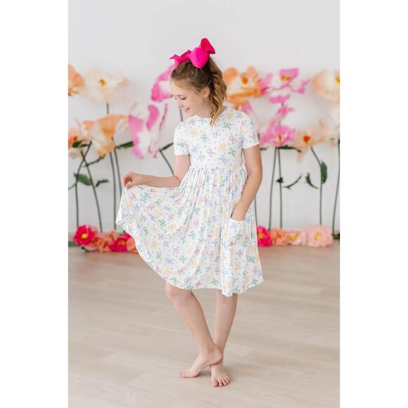 Mila & Rose Tied in Love S/S Pocket Twirl Dress NWT size 2T - Picture 3 of 6